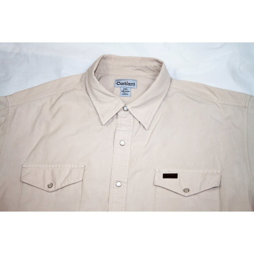 Carhartt Mens Short Sleeve Button Front Pearl Snap - Picture 2 of 5